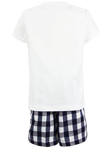 Комплект из футболки с принтом и клетчатых шорт Il Gufo - 3023019770051 - Фото 2