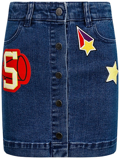 Джинсовая юбка с нашивками Stella McCartney - 1044509083699 - Фото 1