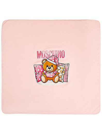 розовое Одеяло с фирменным принтом Moschino - 0774529180061 - Фото 1