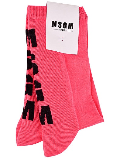 Розовые носки с принтом логотипа MSGM - 1532609970143 - Фото 1