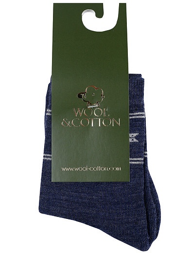 Синие шерстяные носки WOOL & COTTON - 1534529180855 - Фото 1