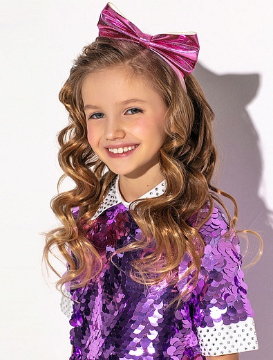 Фиолетовое платье с пайетками №21 kids - 1054609282564 - Фото 10