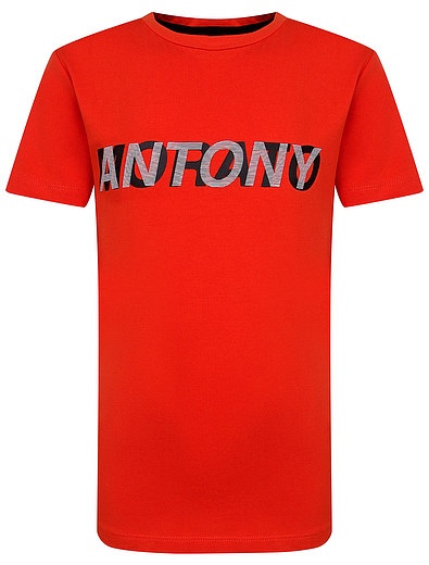 Оранжевая футболка с принтом логотипа Antony Morato - 1134519081294 - Фото 1