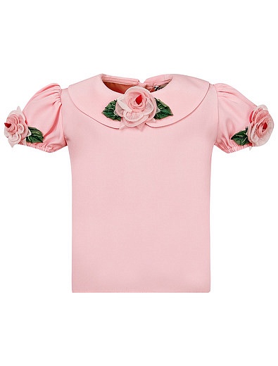 Блуза из шёлка с розами Dolce & Gabbana - 1034509070065 - Фото 1