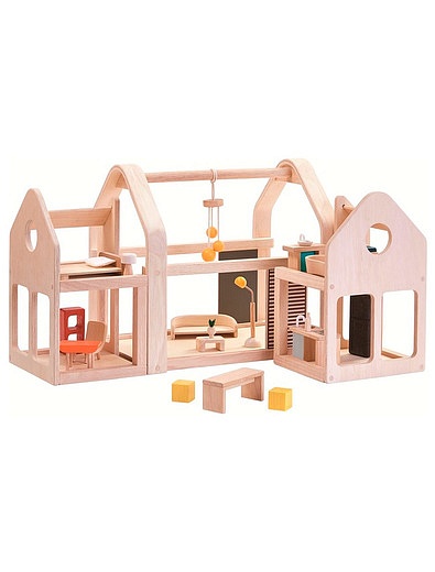 Кукольный дом деревяный с мебелью PLAN TOYS - 7132529981010 - Фото 1