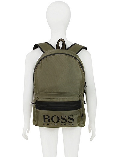 Рюкзак цвета хаки с логотипом HUGO BOSS - 1504518180098 - Фото 2