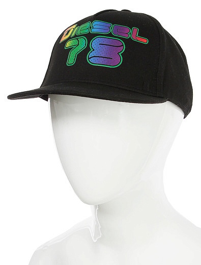 Чёрная кепка с разноцветным логотипом Diesel - 1184529370154 - Фото 3