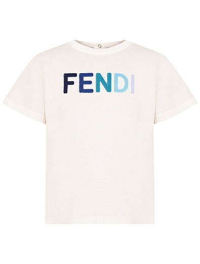Хлопковая футболка с логотипом Fendi - 1134519083380 - Фото 1