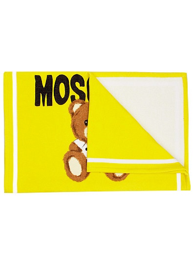Жёлтое полотенце с мишкой Moschino - 3334528370107 - Фото 2