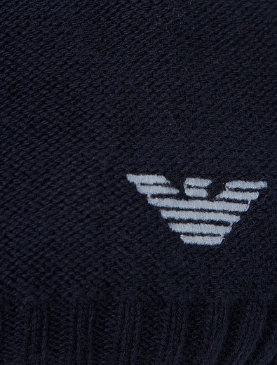 Хлопковая шапка с принтом логотипа EMPORIO ARMANI - 1351419870593 - Фото 2