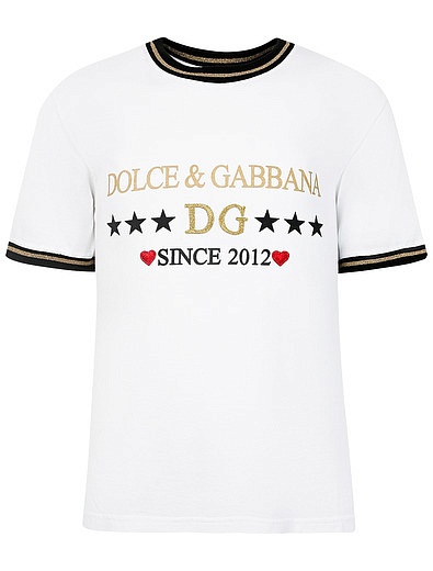 Футболка с принтом dg since 2012 Dolce & Gabbana - 1131209980745 - Фото 1