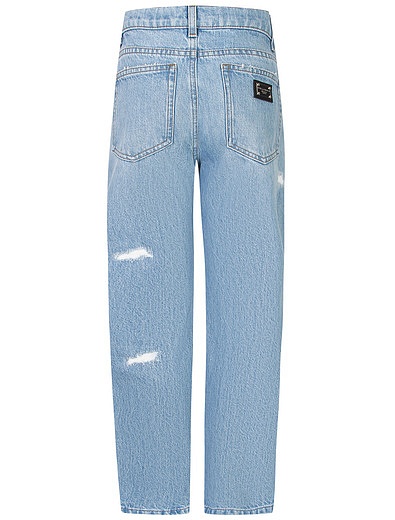 Голубые джинсы с потёртостями Dolce & Gabbana - 1164519411869 - Фото 2