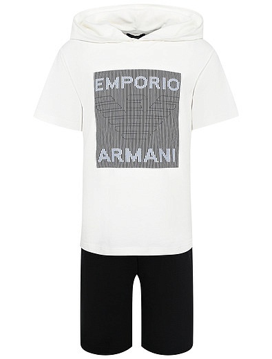 Комплект из шорт и футболки с капюшоном EMPORIO ARMANI - 3024519371250 - Фото 1