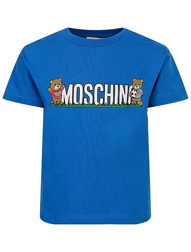 Хлопковый комплект из шорт и футболки Moschino - 3024519372868 - Фото 3