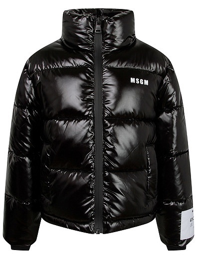 Короткая черная куртка с логотипом MSGM - 1074509083030 - Фото 1
