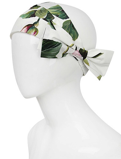 Повязка из поплина с принтом Тропические розы Dolce & Gabbana - 1421209070028 - Фото 5