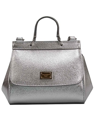 Серебрянная сумка из кожи Dolce & Gabbana - 1204508280813 - Фото 1