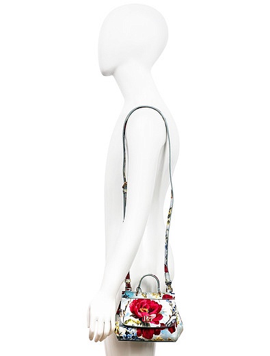 Кожаная сумка с цветочным принтом Dolce & Gabbana - 1204508270142 - Фото 2