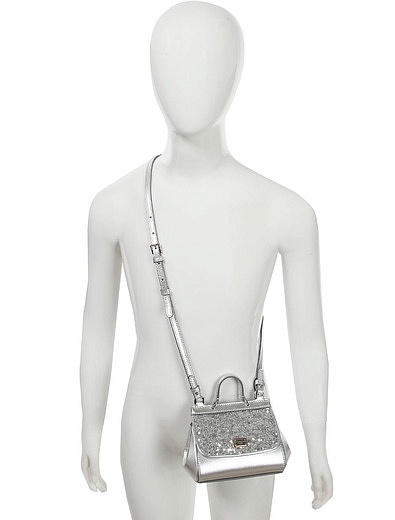 Серебристая сумка с пайетками Dolce & Gabbana - 1204508280233 - Фото 10