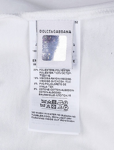 Лонгслив ИЗ ПРИНТОВАННОГО ХЛОПКА С АППЛИКАЦИЕЙ Dolce & Gabbana - 1131209781526 - Фото 4