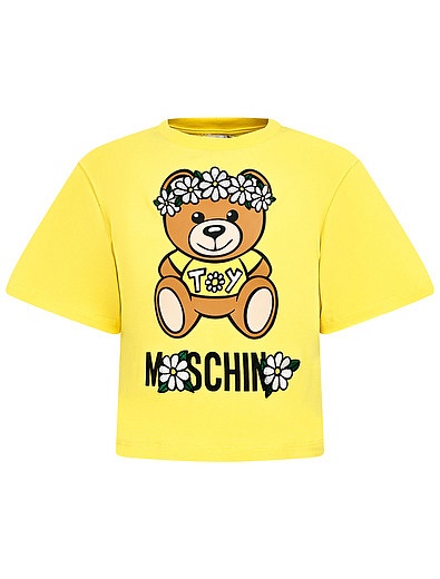 Укороченная футболка с мишкой Moschino - 1134509176542 - Фото 1