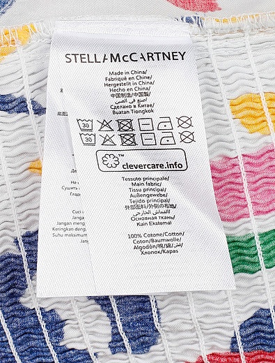 Топ из хлопка с абстрактным принтом Stella McCartney - 0511209070096 - Фото 3