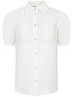 Молочно-белая блуза с коротким рукавом - 1034509381529