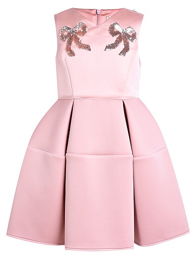 Розовое платье с бантами из пайеток ELISABETTA FRANCHI - 1052609881329 - Фото 1
