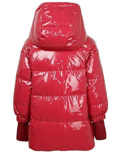 Красная лаковая куртка с трикотажными манжетами NAUMI - 1071309980088 - Фото 6