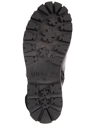 Черные утепленные ботинки из натуральной кожи UNISA - 2031109880123 - Фото 5