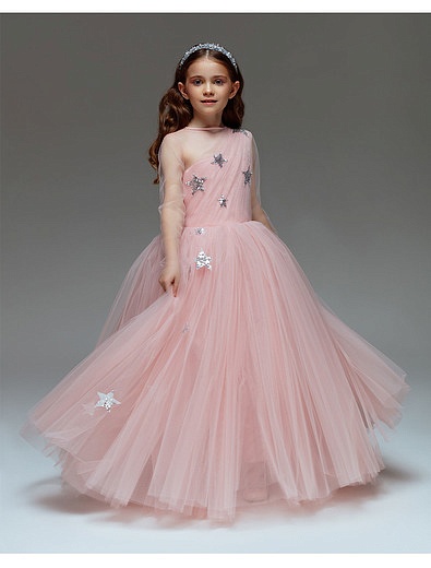 Нежно-розовое платье в пол SASHA KIM - 1054609188163 - Фото 2