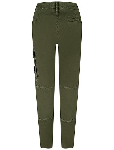 Зеленые брюки с накладным карманом Stone Island - 1084519086303 - Фото 3