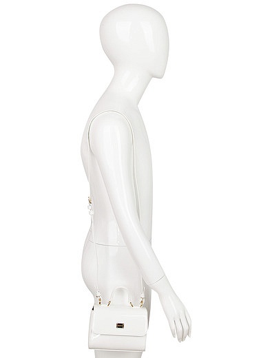 Белая сумка из лакированной кожи Dolce & Gabbana - 1201208970365 - Фото 4