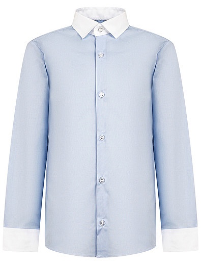 Голубая рубашка с белыми деталями Aletta - 1014519181609 - Фото 1