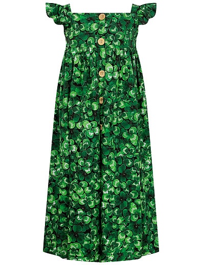 Платье на пуговицах с принтом клевер Dolce & Gabbana - 1054509078144 - Фото 1