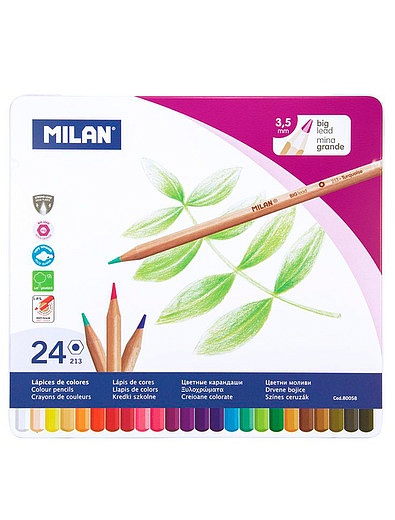 Набор цветных карандашей, 24 цвета MILAN - 6884528370043 - Фото 1
