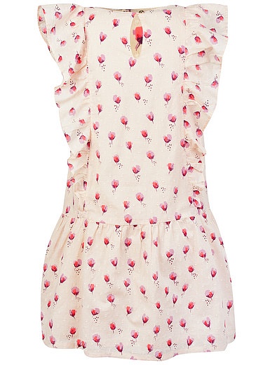 Розовое хлопковое платье с цветочным принтом Soft Gallery - 1052609971815 - Фото 3