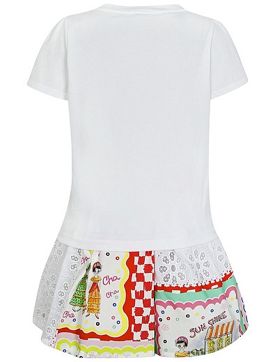 Комплект из юбки и футболки с оборками Simonetta - 3021209971103 - Фото 3
