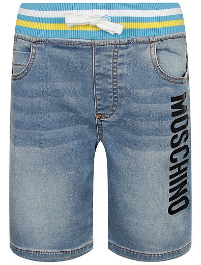 джинсовые Шорты с разноцветным поясом Moschino - 1414519279090 - Фото 1