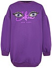 Фиолетовое платье с принтом "Глазки" - 1054709180838