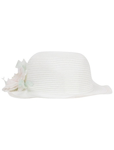 Кремовая шляпа с цветами Colorichiari - 1174509070426 - Фото 2