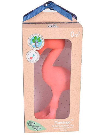 Игрушка-пищалка из натурального каучука фламинго Tikiri - 7134529181087 - Фото 2