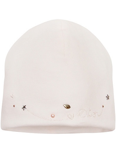 Хлопковая шапка с вышивкой логотипа Dior - 1352609880835 - Фото 1