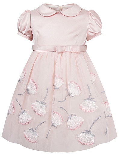 Розовое платье с цветочной вышивкой Colorichiari - 1052609980374 - Фото 1