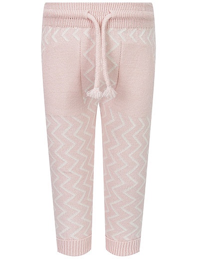 Комплект из розовых кардигана и брюк с белым джемпером Leoking - 3034500280218 - Фото 4