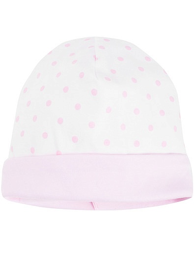 Белая шапочка в розовый горошек Kissy Kissy - 1353709770064 - Фото 1