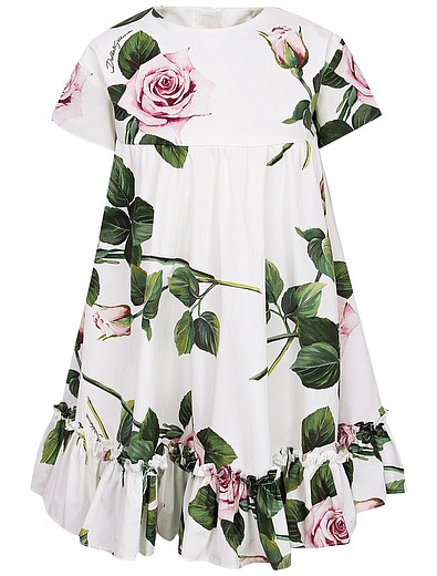 Платье с принтом Тропические розы Dolce & Gabbana - 1051209070140 - Фото 4