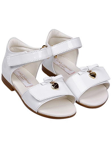 Белые Босоножки из лакированной кожи Dolce & Gabbana - 2164509171611 - Фото 1