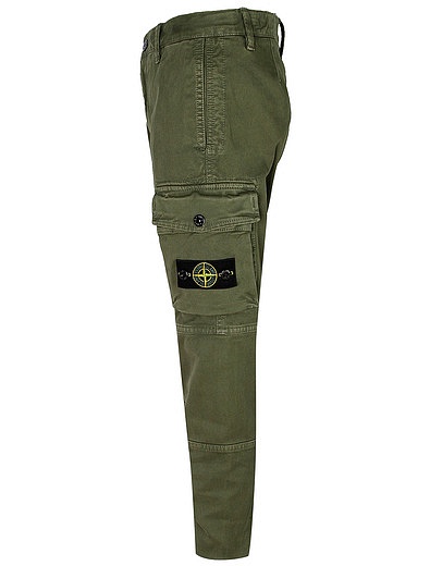 Зеленые брюки с накладным карманом Stone Island - 1084519086303 - Фото 2