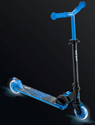 Самокат двухколесный синий VECTOR с LED подсветкой YVolution - 5704529170149 - Фото 2